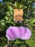LAVENDER POMPOM CRYSTAL EARRINGS