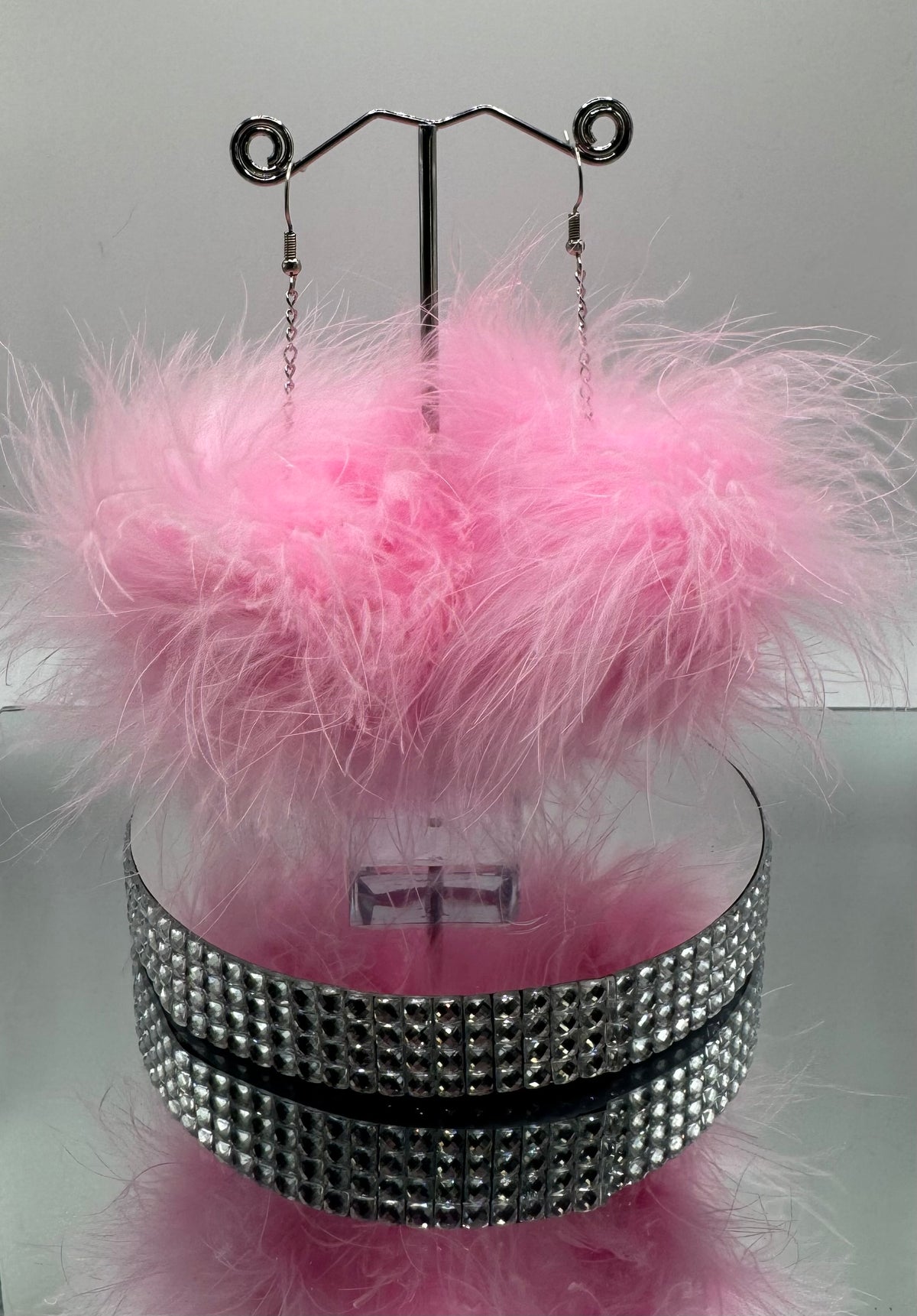 BABY PINK FLUFF EARRINGS