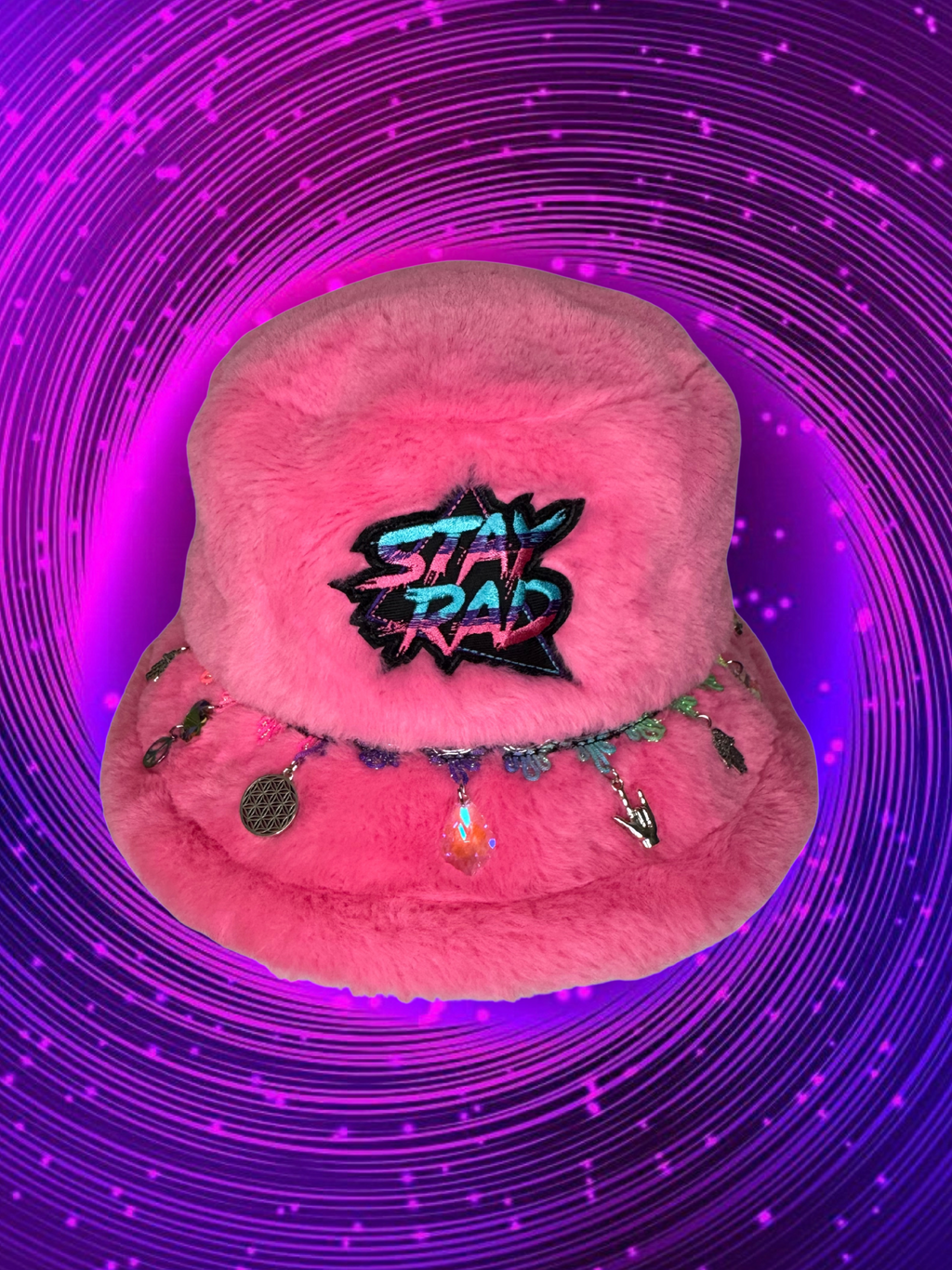 STAY RAD PINK FURRY BUCKET HAT