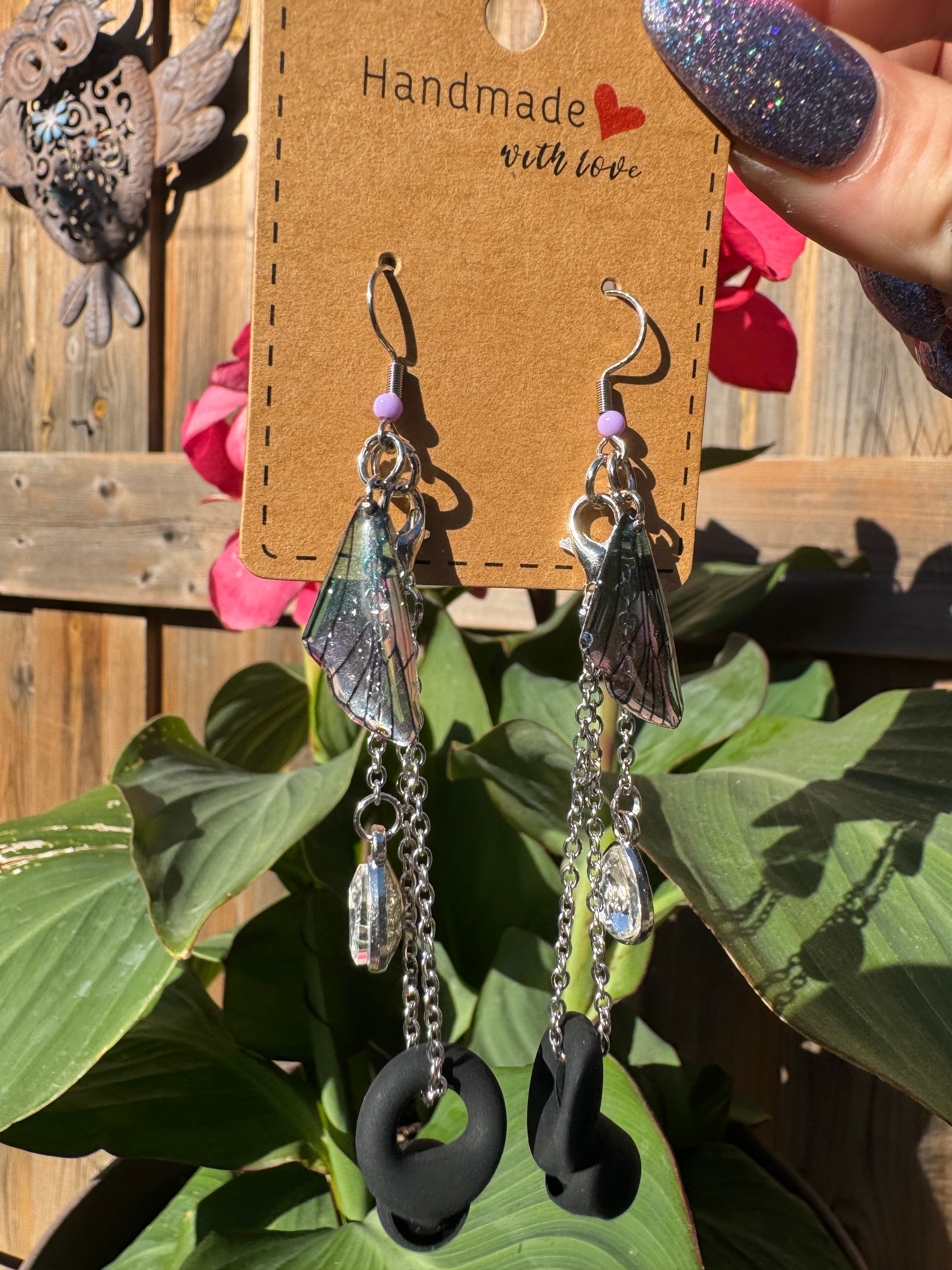 BUTTERFLY WING EARPLUG EARRINGS
