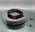 NATURAL BLACK LAVA & PERSIAN JADE STONE BEAD BRACELET