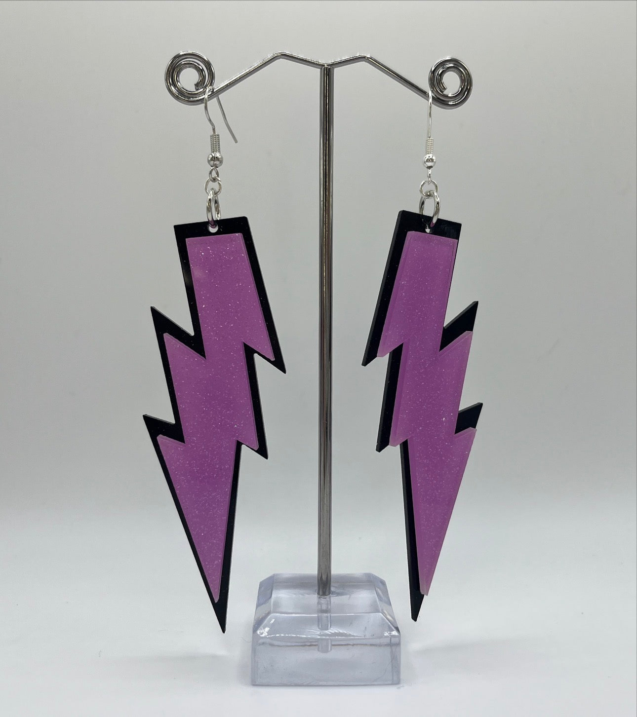 PURPLE LIGHTNING BOLT EARRINGS