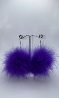 DARK PURPLE FLUFF EARRINGS