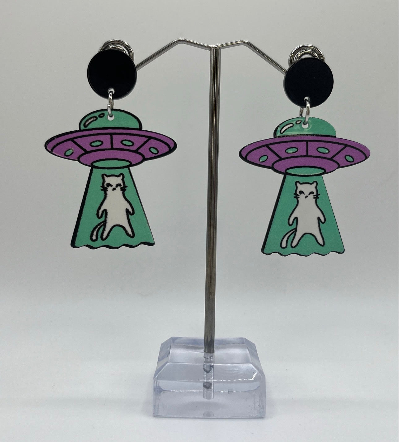 SPACESHIP KITTY EARRINGS
