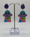MUSHROOM ALIEN SPACESHIP EARRINGS