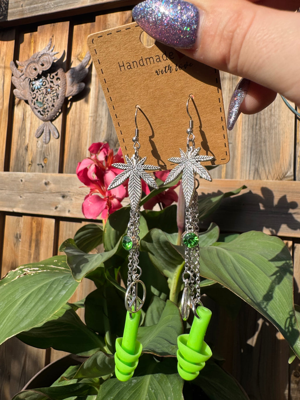 GREEN PEACE EARPLUG EARRINGS