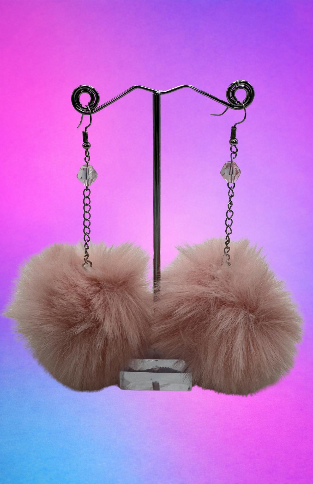 LIGHT PINK POM POM EARRINGS