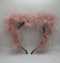 BABY PINK & SILVER TINSEL FLUFF EARS