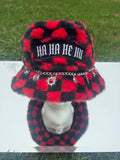 CHECKERED HAHAHEHU BUCKET HAT