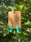 TURQUOISE STONE MUSHROOM EARRINGS