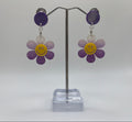 PURPLE & YELLOW FLOWER EARRINGS