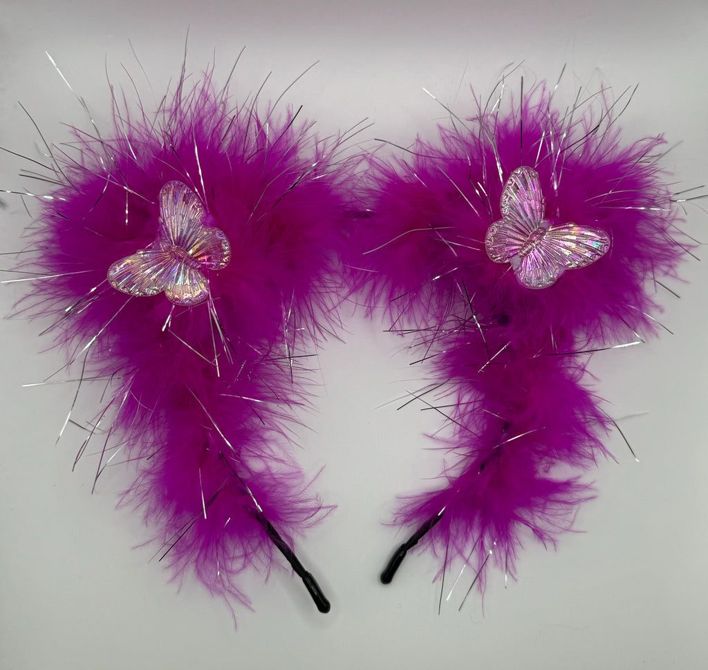 BUTTERFLY HOT PINK POCKET FLUFF EARS