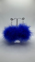 ROYAL BLUE FLUFF EARRINGS