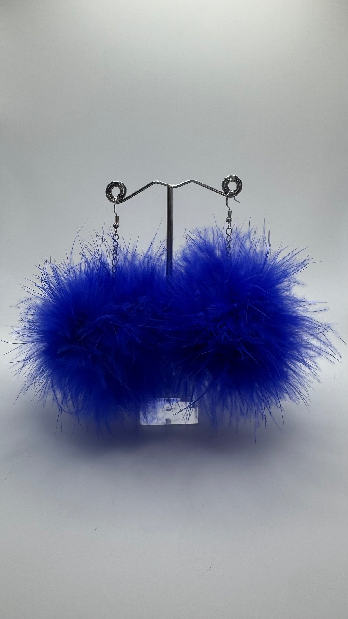 ROYAL BLUE FLUFF EARRINGS