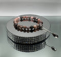 PINK ZEBRA JASPER STONE BEAD BRACELET