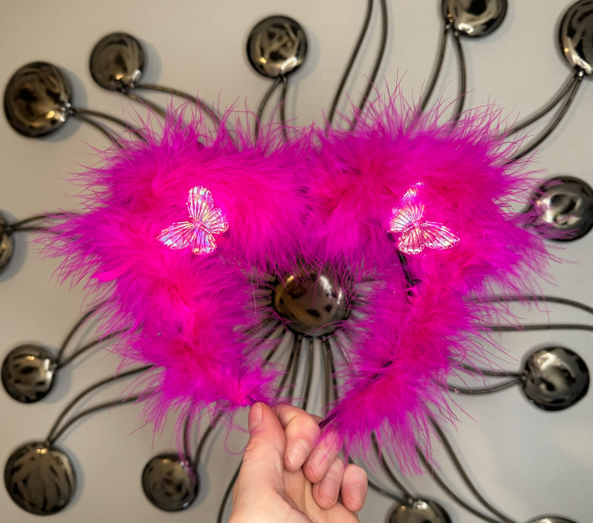 HOT PINK BUTTERFLY FLUFF EARS