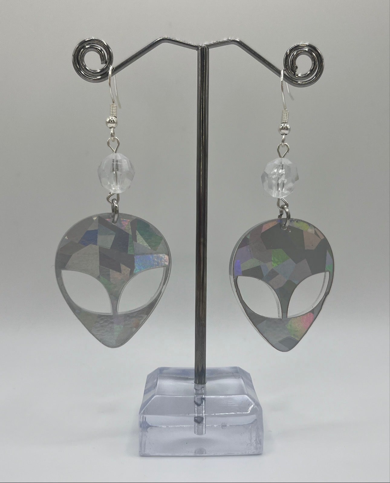 HOLOGRAPHIC ALIEN EARRINGS