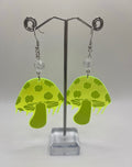 NEON GREEN MUSHROOM EARRINGS