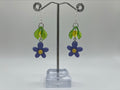 PURPLE FLOWER LEAF EARRINGS