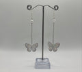 DANGLING BUTTERFLY PEARL EARRINGS