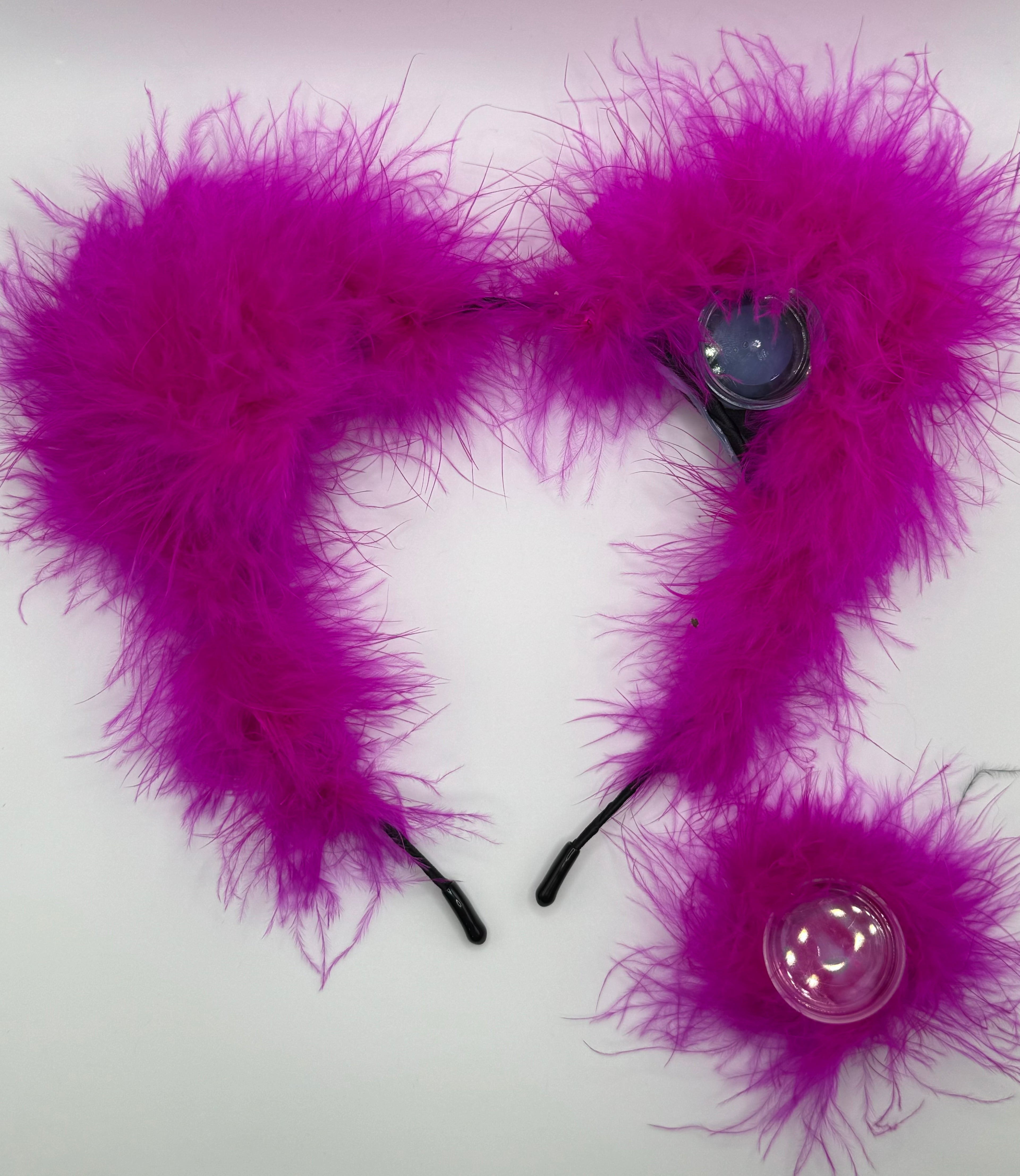 HOT PINK POCKET FLUFF EARS