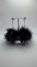 BLACK TINSEL FLUFF EARRINGS