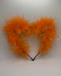 ORANGE TINSEL FLUFF EARS