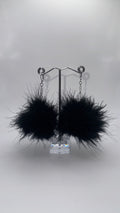 BLACK FLUFF EARRINGS
