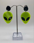LIME GREEN ALIEN EARRINGS