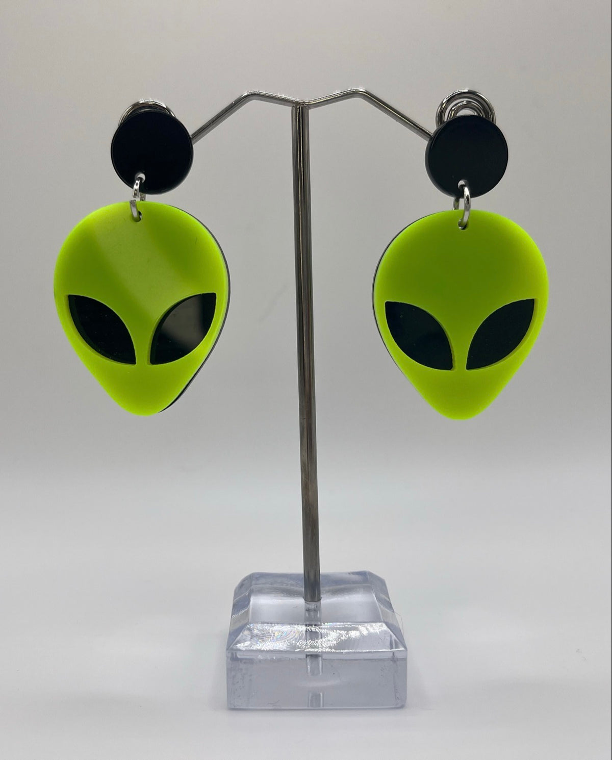 LIME GREEN ALIEN EARRINGS