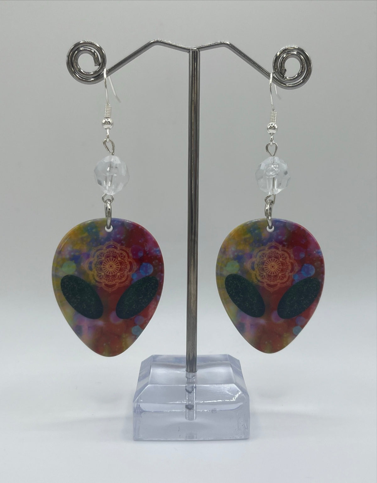 ALIEN RED MANDALA EARRINGS