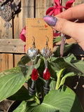 HORNED HEARTS EARPLUG EARRINGS