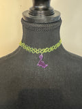 PURPLE DINO LIME GREEN CHOKER