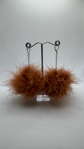 BROWN FLUFF EARRINGS