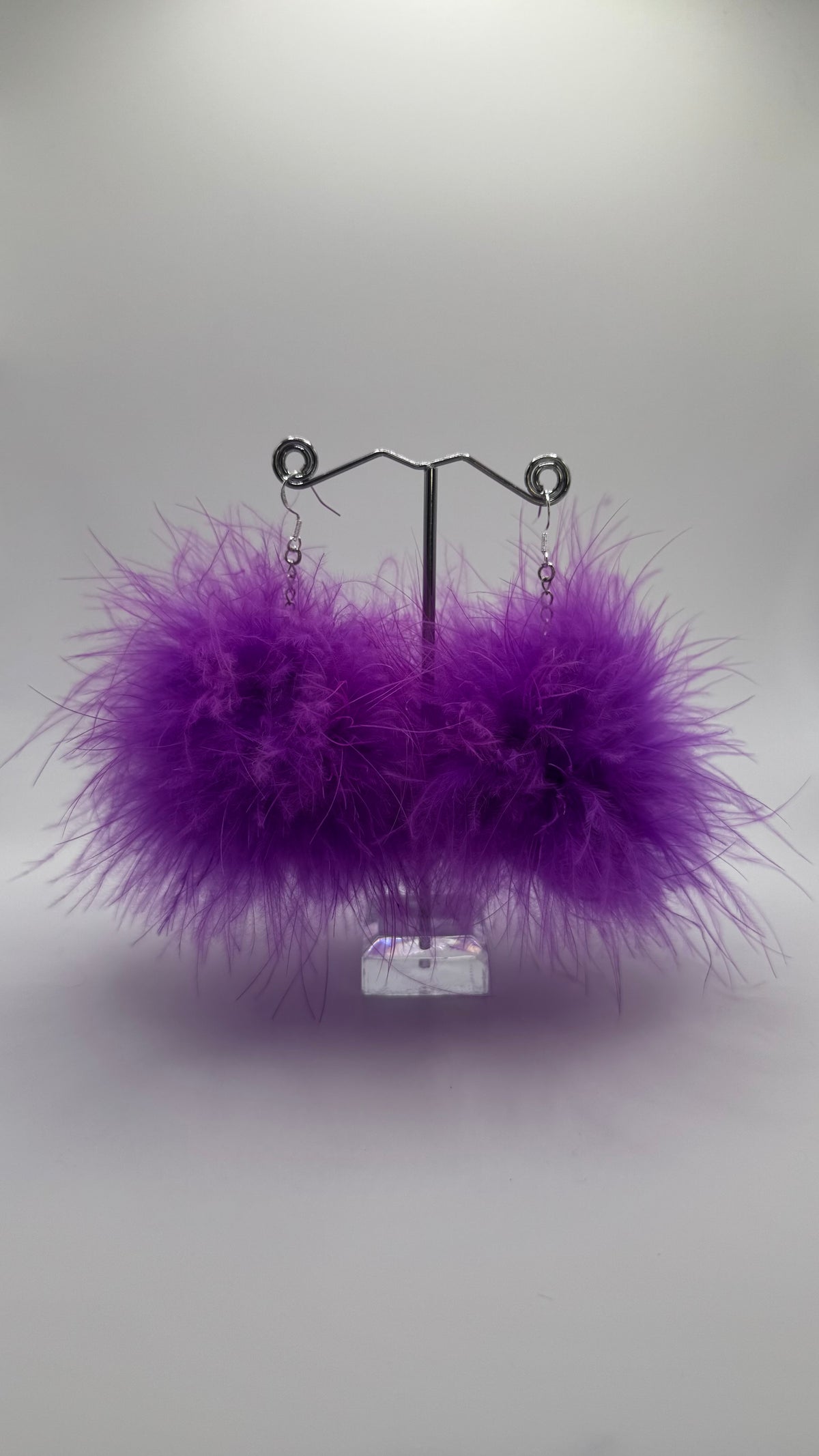 PURPLE FLUFF EARRINGS