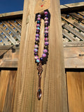 COLOURFUL HEMATITE & COLOURED FLOWER STONE BEAD BRACELET