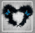 BLUE BUTTERFLY BLACK FLUFF EARS