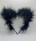 BLACK TINSEL FLUFF EARS