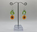 SMALL SUNFLOWER LEAF EARRINGS