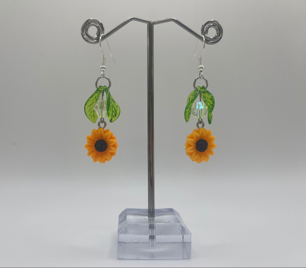 SMALL SUNFLOWER LEAF EARRINGS