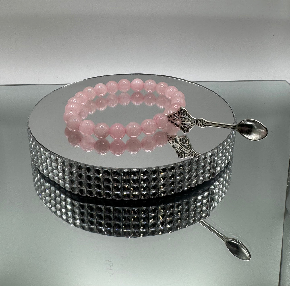 ROSE QUARTZ STONE BEAD BRACELET
