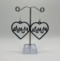 BLACK FLAME HEART EARRINGS