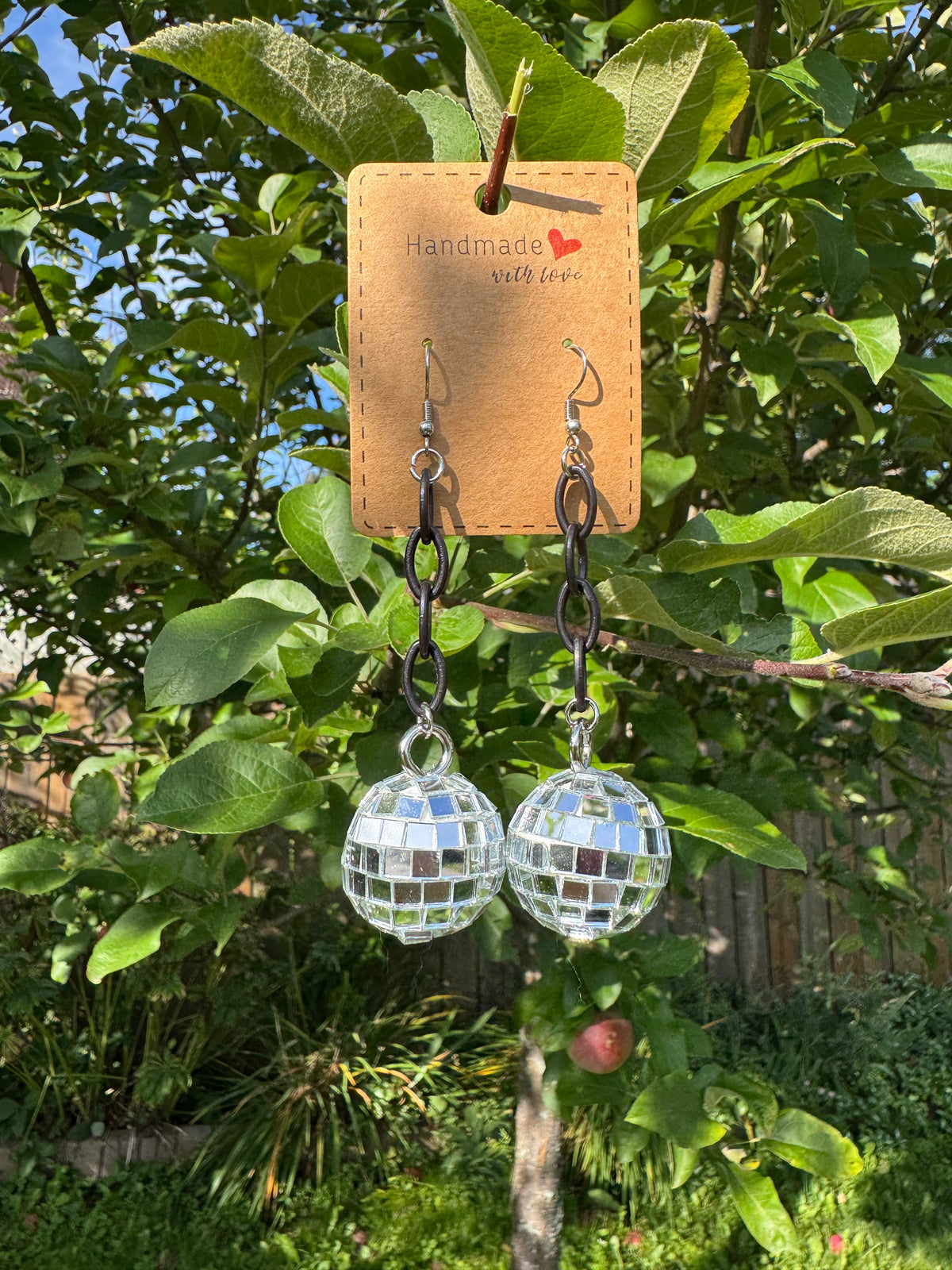 DISCO BALL CHAIN EARRINGS