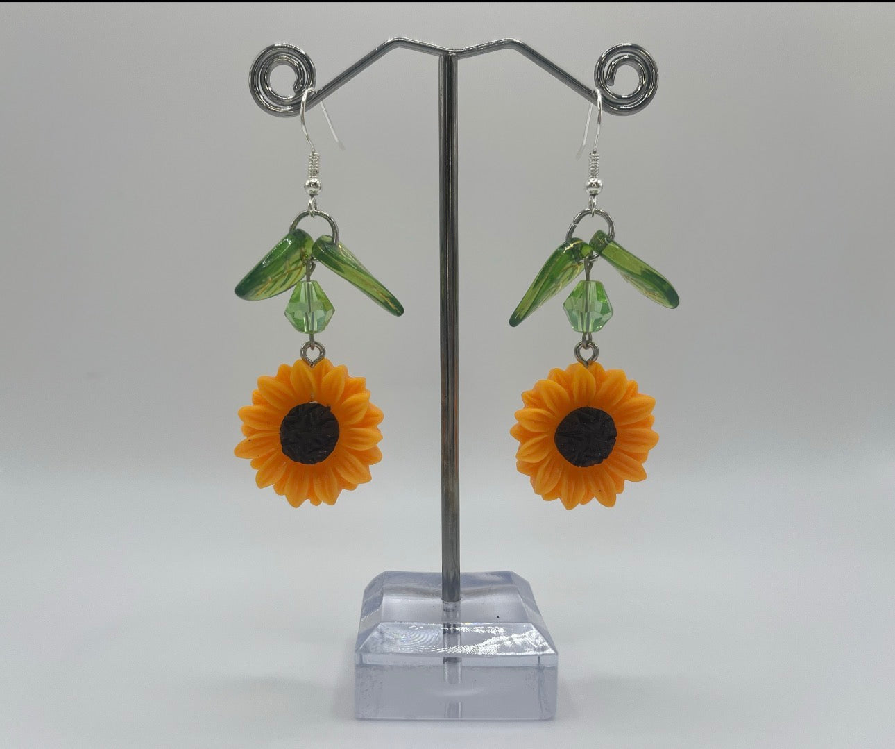 MEDIUM SUNFLOWER LEAF EARRINGS