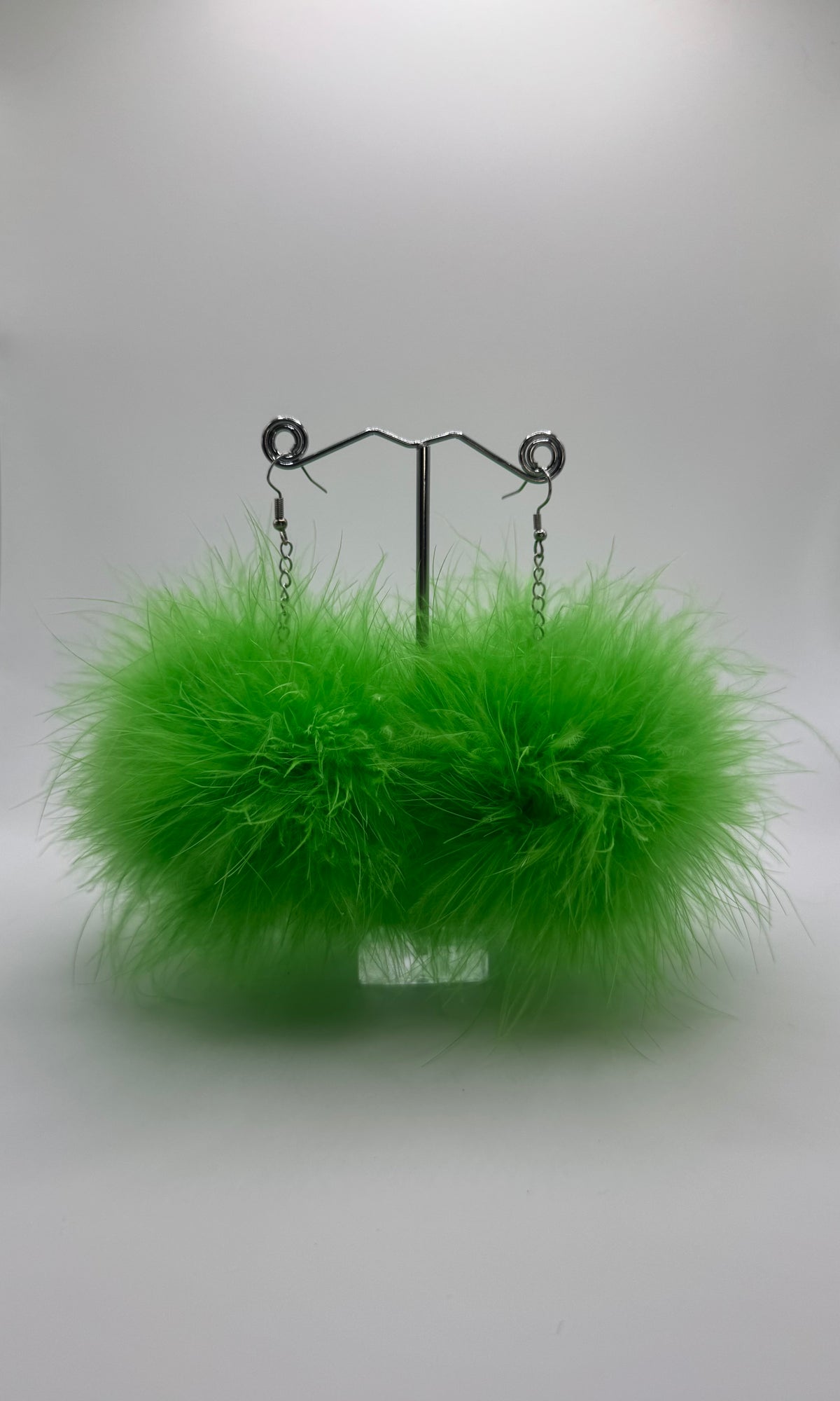 GREEN FLUFF EARRINGS