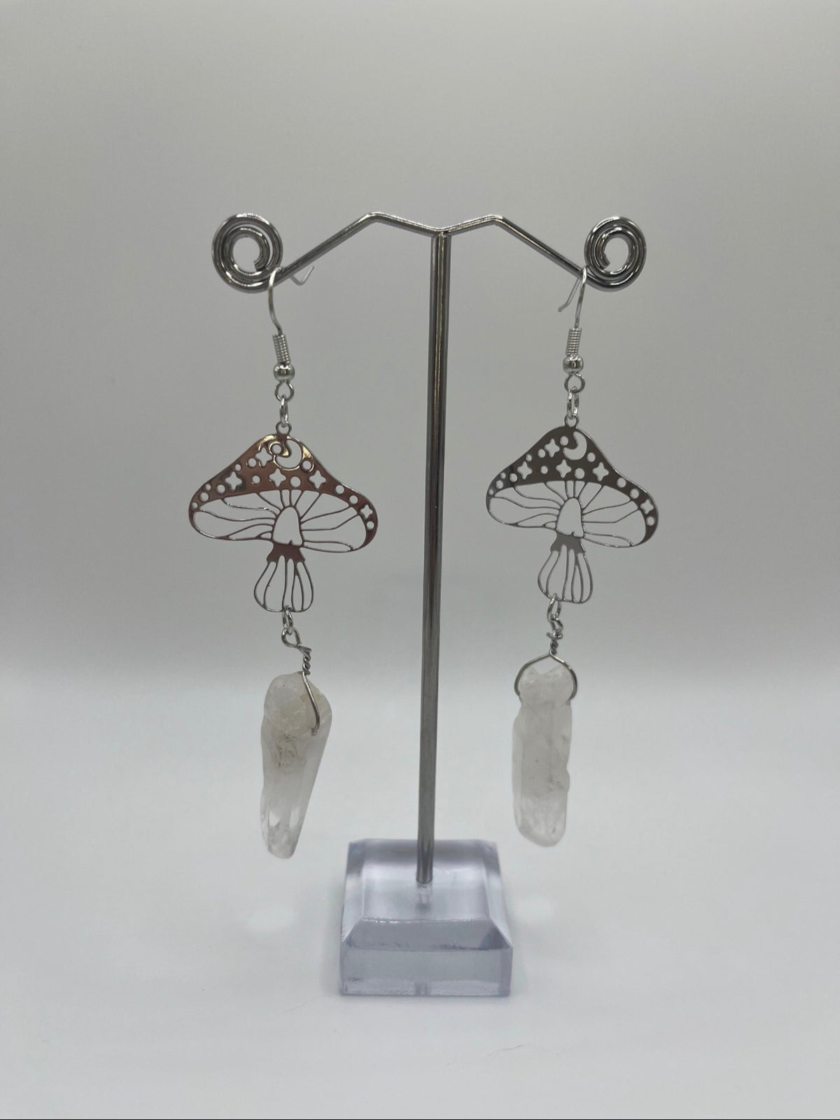 CRYSTAL MUSHROOM EARRINGS
