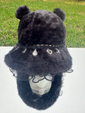 BLACK TEDDY BEAR BUCKET HAT