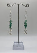GREEN MOON STONE EARRINGS