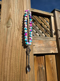 COLOURFUL FLOWER STONE BEAD BRACELET