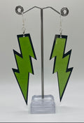 GREEN LIGHTNING BOLT EARRINGS